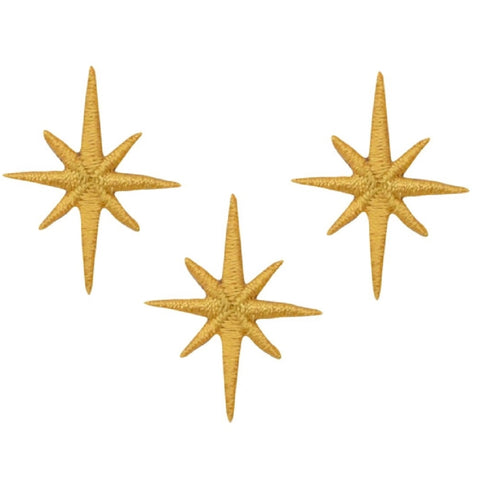 Nativity Star Applique Patch - Space, Galaxy, Universe 1.25" (3-Pack, Iron on) - Patch Parlor