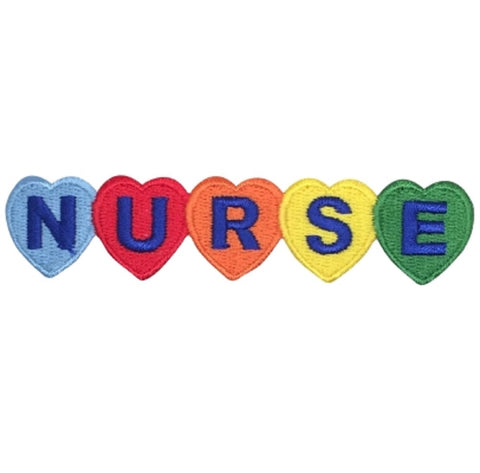 Nurse Applique Patch - Heart, Love, Rainbow, Medical Badge 4" (Iron on) - Patch Parlor