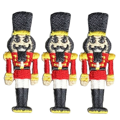 Nutcracker Applique Patch - Christmas, Holiday Badge 1.5" (3-Pack, Iron on) - Patch Parlor