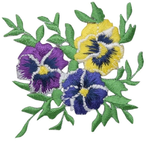 Pansy Applique Patch - Flower, Bloom, Pansies Badge 2.5" (Iron on) - Patch Parlor