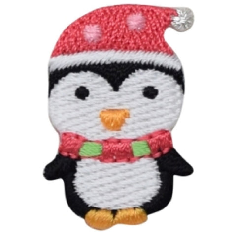 Mini Christmas Penguin Applique Patch - Winter Bird Badge 1.25" (Iron on) - Patch Parlor