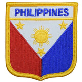 Philippines flag patch on a white background