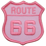 pink route 66 sign patch