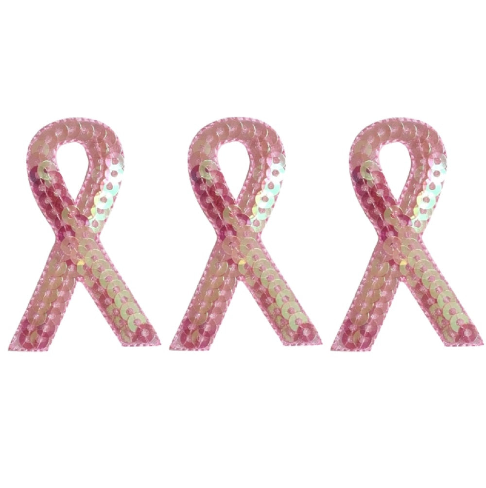3 Pink Breast Cancer Ribbon