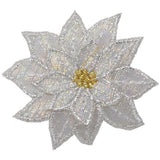 Poinsettia Applique Patch - Christmas Flower Badge 2-7/8" (Iron on) - Patch Parlor