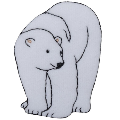 Polar Bear Applique Patch - White Animal Badge, Felt Badge 2.5" (Iron on) - Patch Parlor