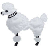 Medium Poodle Applique Patch - White Dog Facing Left, Sock Hop 4.75" (Iron on) - Patch Parlor