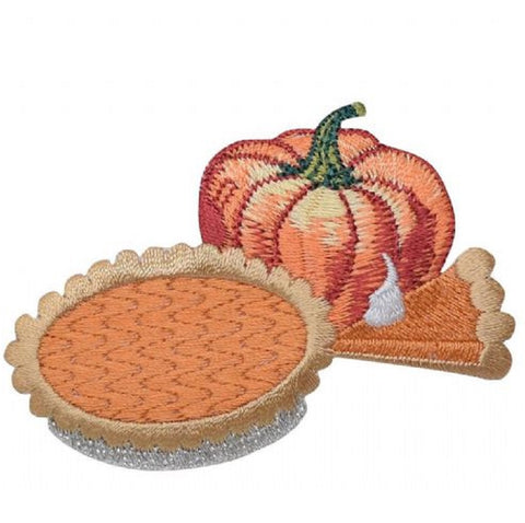 Pumpkin Pie Applique Patch - Food, Thanksgiving Badge 2.75" (Iron on) - Patch Parlor