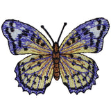 Butterfly Applique Patch - Embroidered Purple & Yellow Insect Badge 2-5/8" (Iron On)