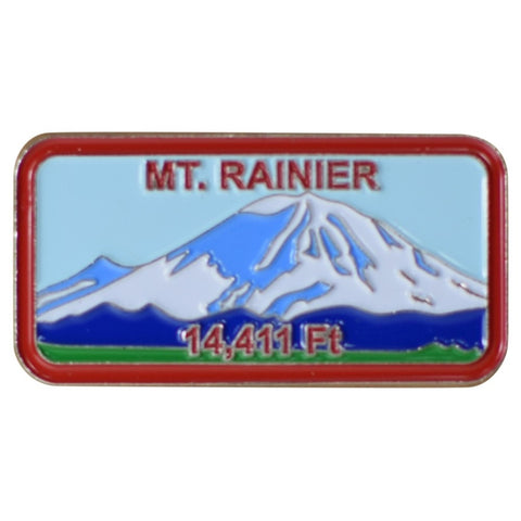 Mount Rainier Pin - Washington Souvenir, Rubber Backing, Cast Iron, Enamel 1.5" - Patch Parlor