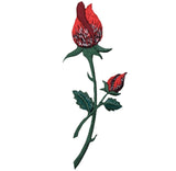 Red Rose Applique Patch - Flower, Bloom, Love Badge 4.25" (Iron on) - Patch Parlor