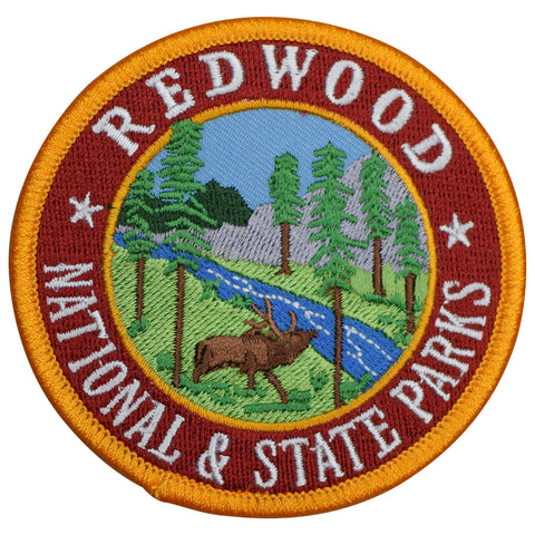 California Redwoods Patch - Redwood National & State Parks Badge 3" (Iron on) - Patch Parlor