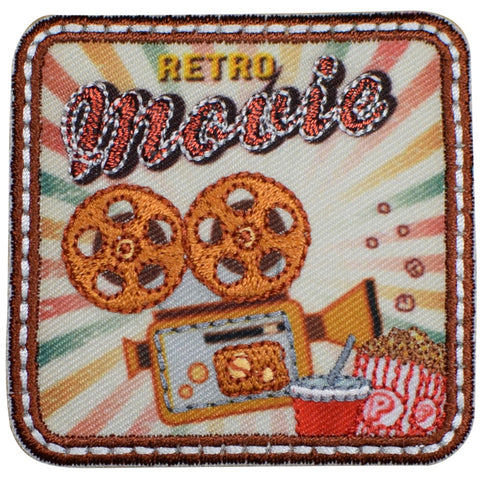 Retro Movie Applique Patch - Cinema Film Historic Theater Badge 2.25" (Iron on) - Patch Parlor