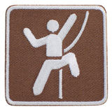 Rock Climbing Applique Patch - Park Sign Recreational Activity 2" (Iron on) - Patch Parlor