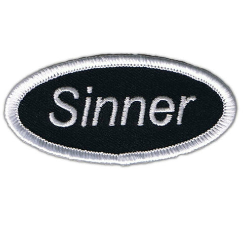 Sinner Patch - Sin, Immoral, Bad Actor Badge 3" (Iron on) - Patch Parlor