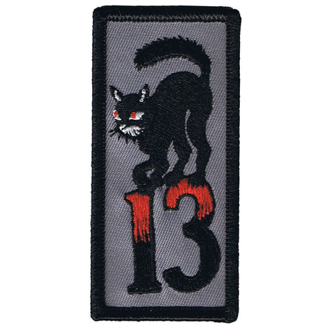 Black Cat 13 Patch - Halloween Badge 3.25" (Iron on) - Patch Parlor