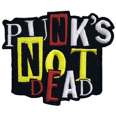 Punk's Not Dead Applique Patch - Thrash, Hardcore, Emo Badge 3-1/8" (Iron on) - Patch Parlor