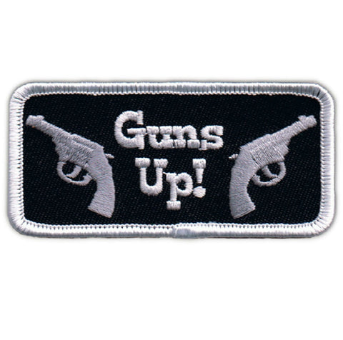 Guns Up Patch - Pistol, Revolver, Hand Gun Badge 3.25" (Iron on) - Patch Parlor