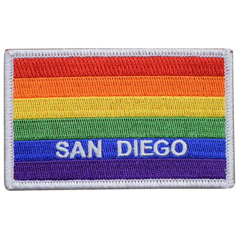 San Diego Patch -  California, Rainbow, Pride Flag 3-5/8" (Iron on) - Patch Parlor