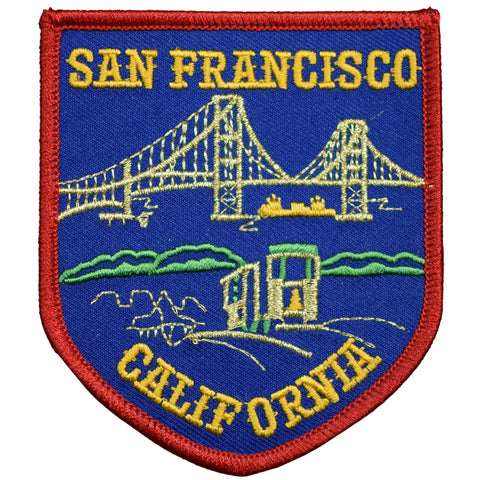 San Francisco Patch - California, Golden Gate Bridge, Cable Car 3.5" (Iron on) - Patch Parlor