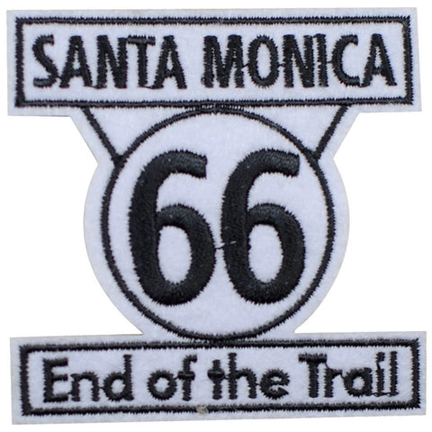 Santa Monica Route 66 Patch - End of the Trail, California Badge 2.5" (Iron on) - Patch Parlor