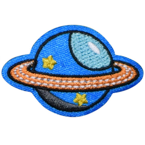 Mini Saturn Planet Applique Patch - Outer Space Kids Badge 1-5/8" (Iron on) - Patch Parlor