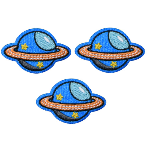 Mini Saturn Planet Applique Patch - Outer Space Badge 1-5/8" (3-Pack, Iron on) - Patch Parlor