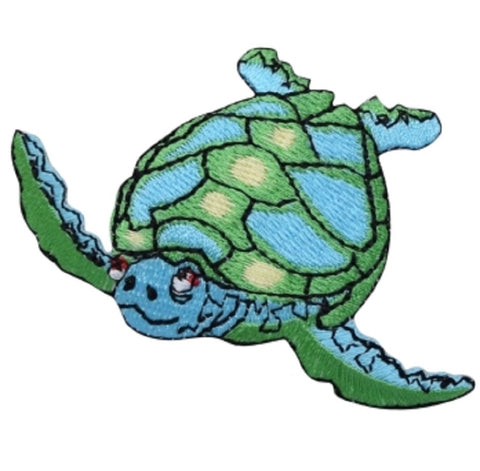 Sea Turtle Applique Patch - Ocean, Sea Creature Badge 2-5/8" (Iron on) - Patch Parlor