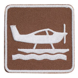 Seaplane Applique Patch - Airplane Park Sign Recreational Activity 2" (Iron on) - Patch Parlor