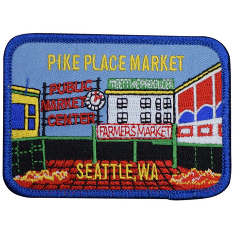 Seattle Patch - Pike Place Market, WA Washington Badge 3.5" (Iron on) - Patch Parlor