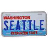 Seattle License Plate Patch - Embroidered Washington Evergreen State Badge 2.75" (Iron Or Sew On)