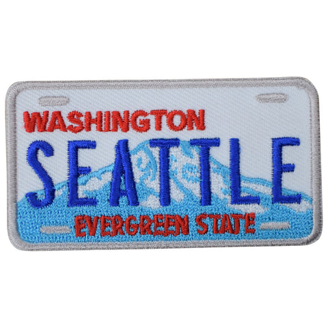 Seattle Patch - Washington License Plate WA Evergreen State 2.75" (Iron on)