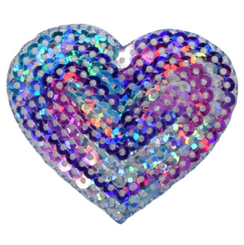 Sequin Heart Applique Patch - Multicolor, Valentine's Day, Love 1.75" (Iron on) - Patch Parlor