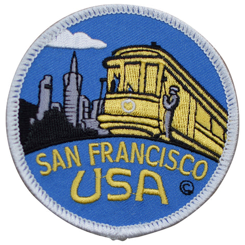 San Francisco Patch - California, Cable Car, SF Badge 3" (Iron on) - Patch Parlor