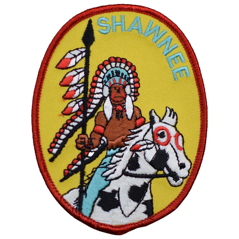Shawnee Patch - Native American, Indian, Headdress, Horse 3-7/8" (Iron on) - Patch Parlor