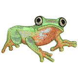 Tree Frog Applique Patch - Shiny Embroidered Amphibian Badge 2.5" (Iron On)