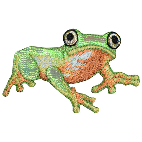Shiny Tree Frog Applique Patch - Amphibian Arboreal Critter Badge 2.5" (Iron on)