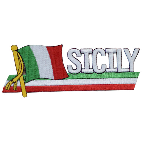 Sicily Patch - Italy, Mediterranean, Regione Siciliana Badge 4-7/8" (Iron on) - Patch Parlor