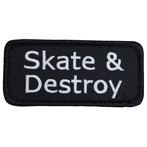 Skate and Destroy Patch - Street Skateboarding Badge 3.25" (Iron on) - Patch Parlor