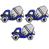 Mini Cement Truck Applique Patch - Concrete, Construction 1" (3-Pack, Iron on) - Patch Parlor