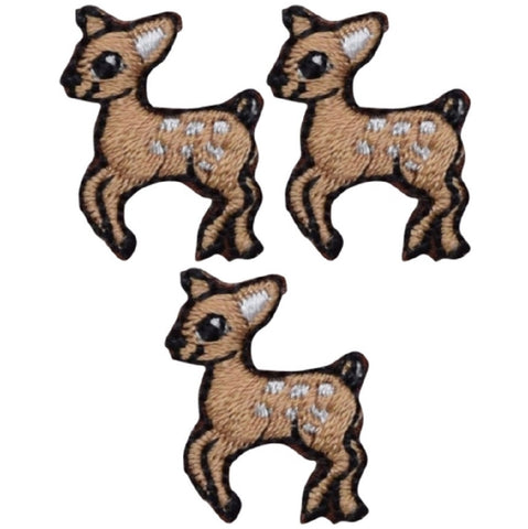 Mini Deer Fawn Applique Patch - Baby Deer Badge 1" (3-Pack, Iron on) - Patch Parlor