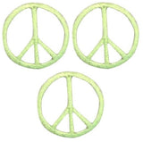 Mini Peace Sign Patch Applique - Lime Green 1" (3-Pack, Iron on) - Patch Parlor