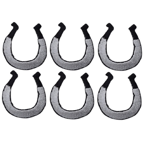 Horseshoe Applique Patch - Horse, Cowboy, Western Badge 1" (6-Pack, Iron on) - Patch Parlor
