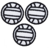 Mini Volleyball Applique Patch - Sports, Athletic Badge 1" (3-Pack, Iron on) - Patch Parlor