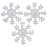 Mini Snowflake Applique Patch - White Snow Winter Badge 1" (3-Pack, Iron on) - Patch Parlor