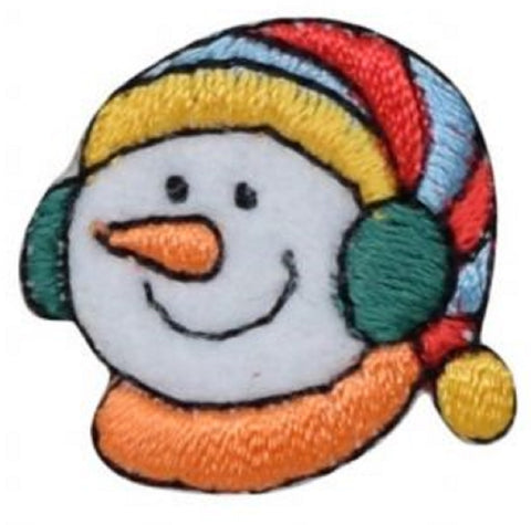 Mini Snowman Applique Patch - Christmas, Winter, Snow Badge 1" (Iron on) - Patch Parlor