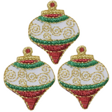 Mini Onion Bulb Ornament Applique Patch - Christmas Badge 1.5" (3-Pack, Iron on) - Patch Parlor