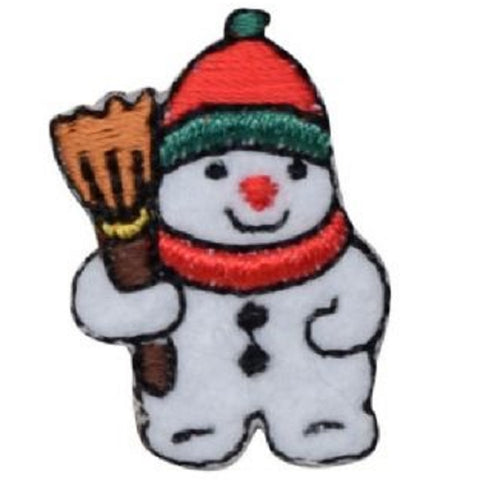 Mini Snowman Applique Patch - Christmas, Winter, Snow Badge 1.25" (Iron on) - Patch Parlor