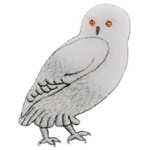 Snow Owl Applique Patch - White Bird Felt Badge 2.5" (Iron on) - Patch Parlor