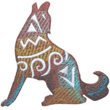 Southwest Wolf Applique Patch - SW Animal Coyote Dog Badge Badge 2.75" (Iron on) - Patch Parlor